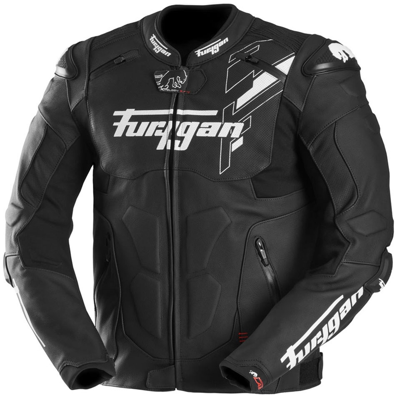 Furygan Raptor Evo 3 Leder-Motorradjacke schwarz-weiß