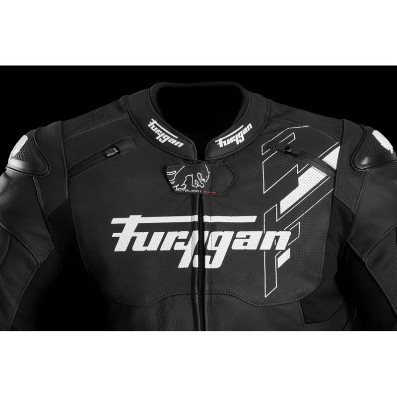 Furygan Raptor Evo 3 Leder-Motorradjacke schwarz-weiß
