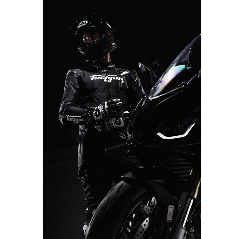 Furygan Raptor Evo 3 Leder-Motorradjacke schwarz-weiß