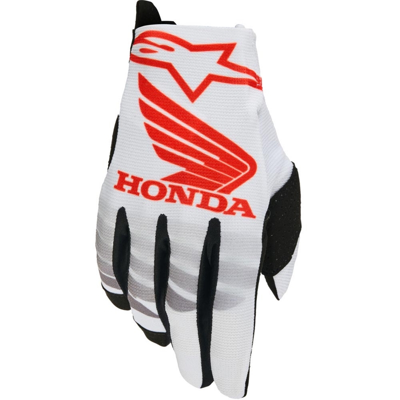 Alpinestars Radar Honda Motocross-Handschuhkollektion weiß-schwarz-rot
