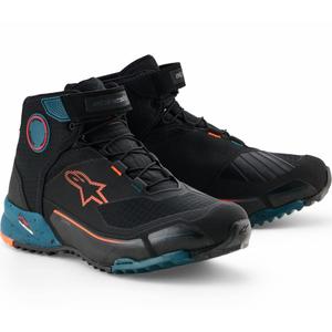 Alpinestars CR-X Drystar Motorradstiefel schwarz-blau-fluoreszierend orange