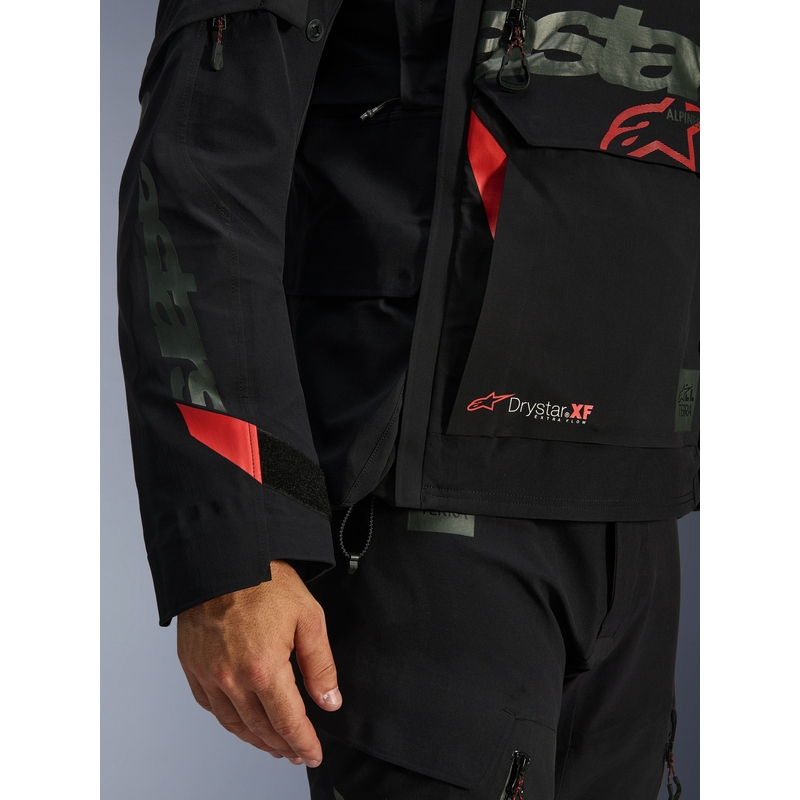 Alpinestars Halo PRO Drystar XF Motorradjacke schwarz-dunkelgrau-rot