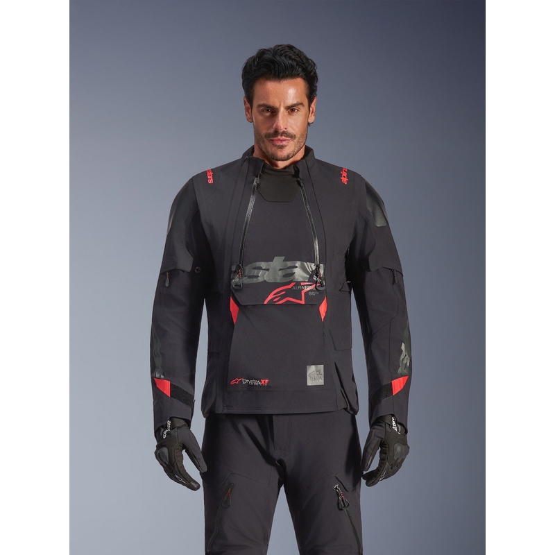 Alpinestars Halo PRO Drystar XF Motorradjacke schwarz-dunkelgrau-rot