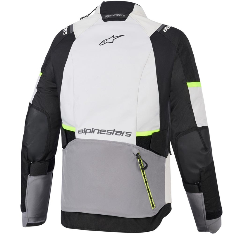 Alpinestars Stella Andes V4 Drystar Damen-Motorradjacke Dunkelgrau-Hellgrau-Schwarz-Fluogelb