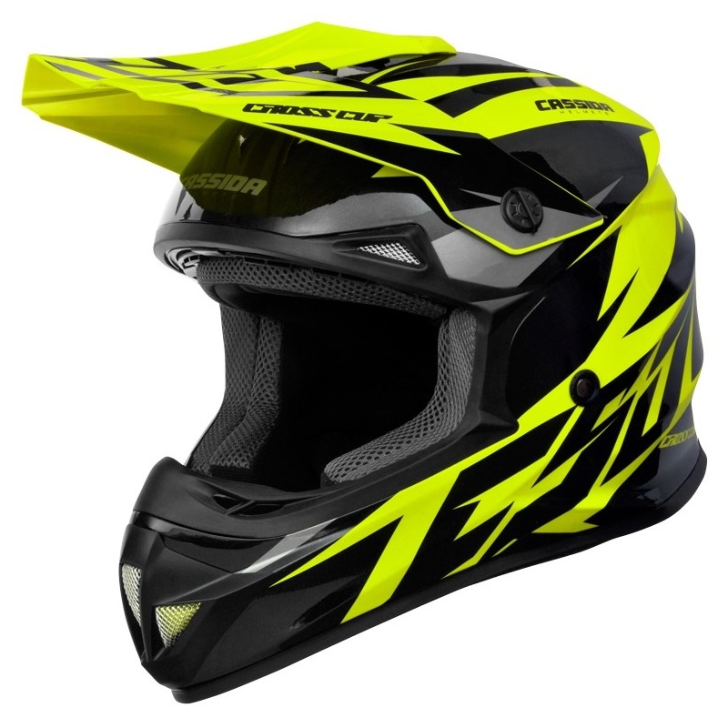 Cassida Cross Cup Two Motocross Helm schwarz-grau-fluo gelb
