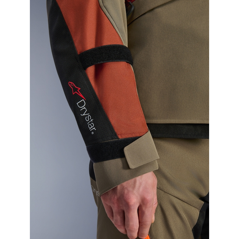 Alpinestars Andes V4 Drystar Motorradjacke, hellbraun-dunkelorange-schwarz