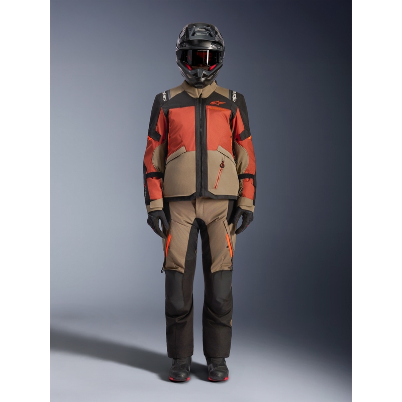 Alpinestars Andes V4 Drystar Motorradjacke, hellbraun-dunkelorange-schwarz