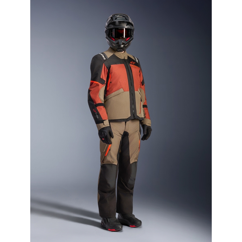 Alpinestars Andes V4 Drystar Motorradjacke, hellbraun-dunkelorange-schwarz