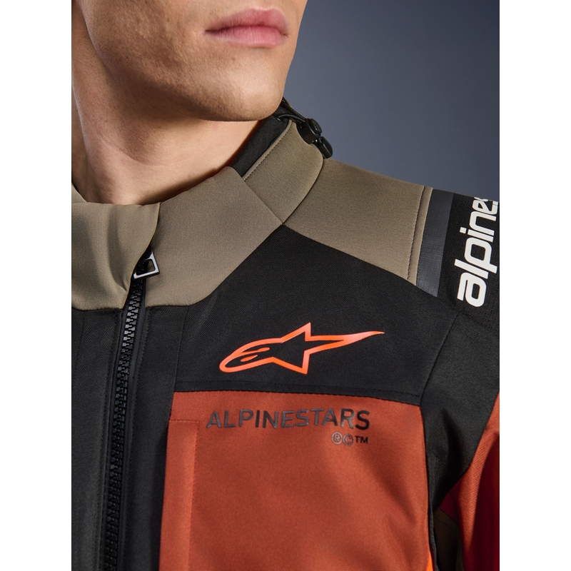 Alpinestars Andes V4 Drystar Motorradjacke, hellbraun-dunkelorange-schwarz