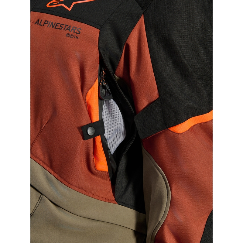 Alpinestars Andes V4 Drystar Motorradjacke, hellbraun-dunkelorange-schwarz
