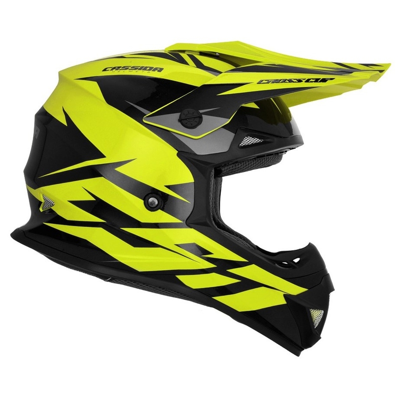 Cassida Cross Cup Two Motocross Helm schwarz-grau-fluo gelb