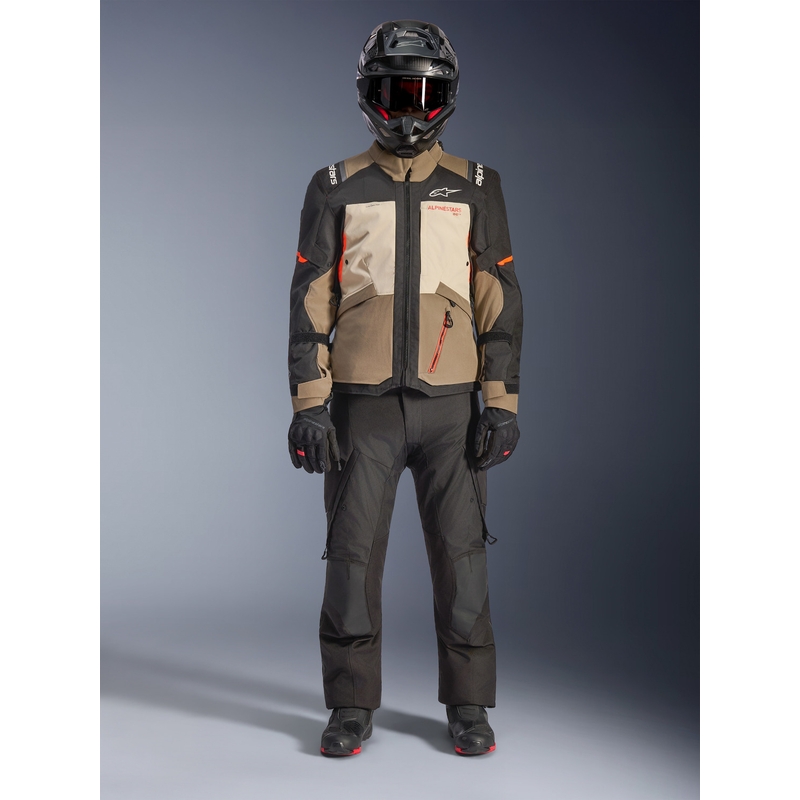 Alpinestars Andes V4 Drystar Motorradjacke Creme-Hellbraun-Schwarz-Fluo-Orange