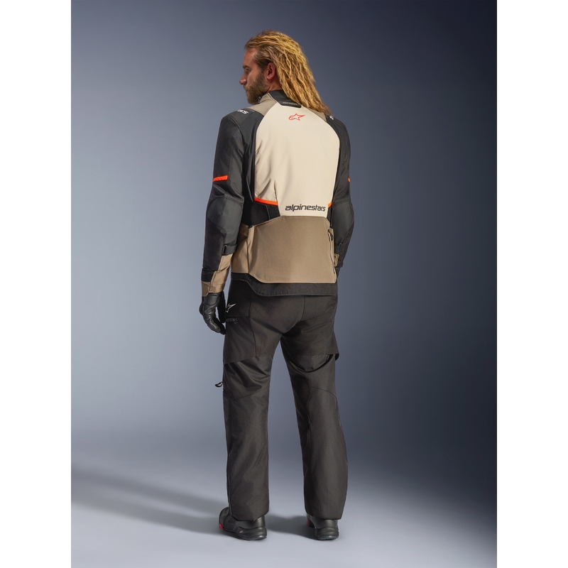 Alpinestars Andes V4 Drystar Motorradjacke Creme-Hellbraun-Schwarz-Fluo-Orange