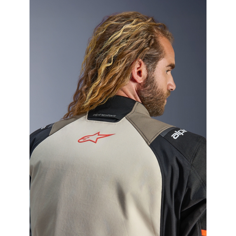 Alpinestars Andes V4 Drystar Motorradjacke Creme-Hellbraun-Schwarz-Fluo-Orange