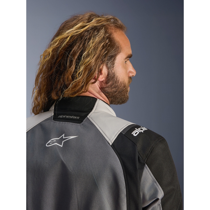 Alpinestars Andes V4 Drystar Motorradjacke Dunkelgrau-Hellgrau-Schwarz-Fluogelb