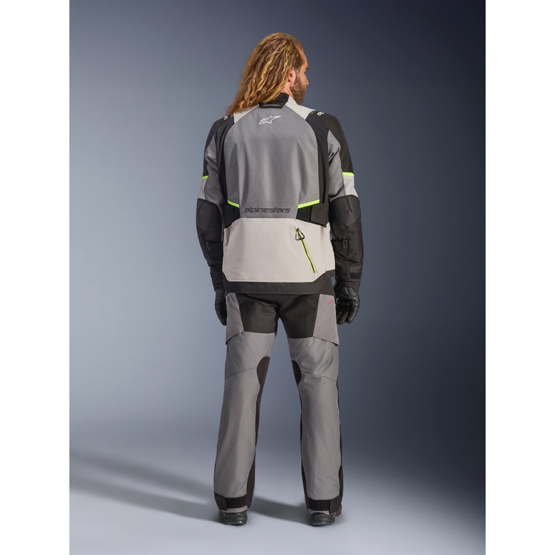 Alpinestars Andes V4 Drystar Motorradjacke Dunkelgrau-Hellgrau-Schwarz-Fluogelb