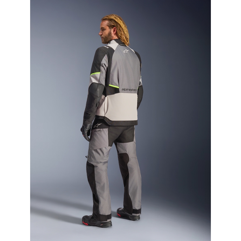 Alpinestars Andes V4 Drystar Motorradjacke Dunkelgrau-Hellgrau-Schwarz-Fluogelb
