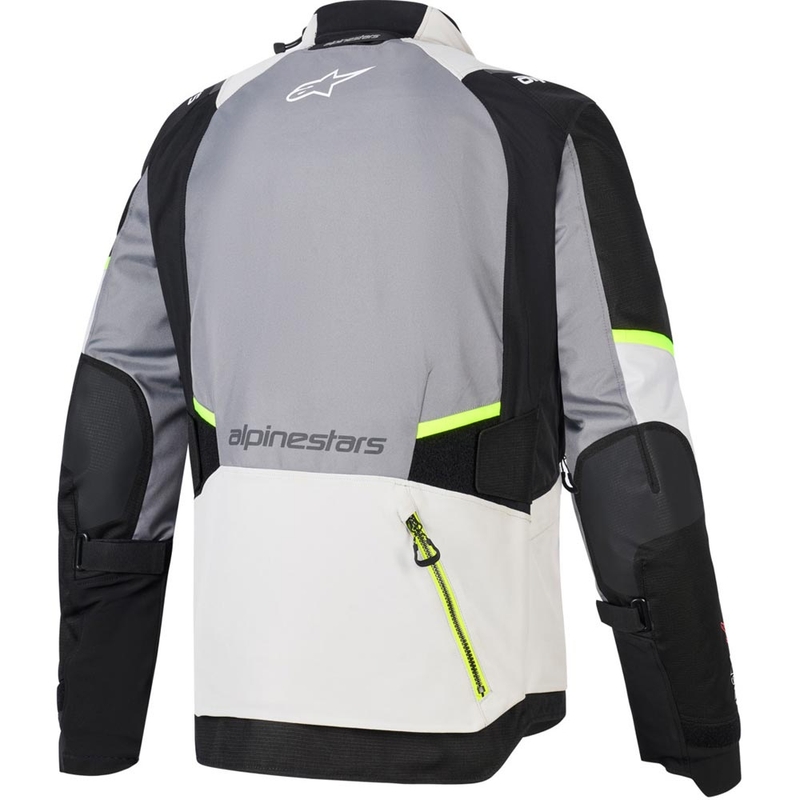 Alpinestars Andes V4 Drystar Motorradjacke Dunkelgrau-Hellgrau-Schwarz-Fluogelb