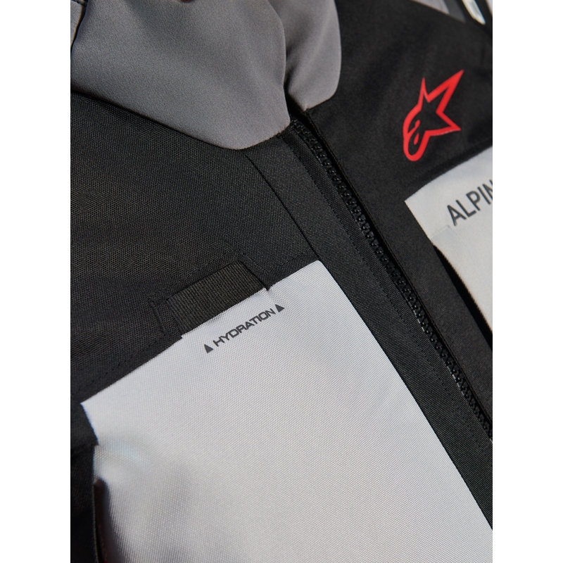 Alpinestars Andes V4 Drystar Motorradjacke Dunkelgrau-Hellgrau-Schwarz-Rot