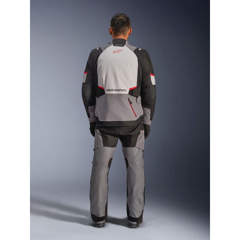 Alpinestars Andes V4 Drystar Motorradjacke Dunkelgrau-Hellgrau-Schwarz-Rot