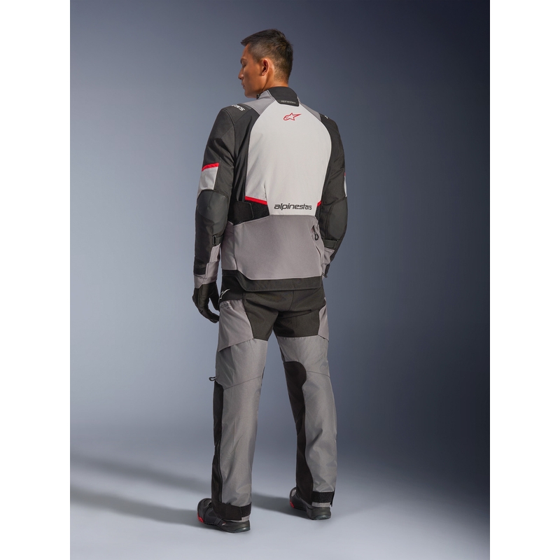 Alpinestars Andes V4 Drystar Motorradjacke Dunkelgrau-Hellgrau-Schwarz-Rot