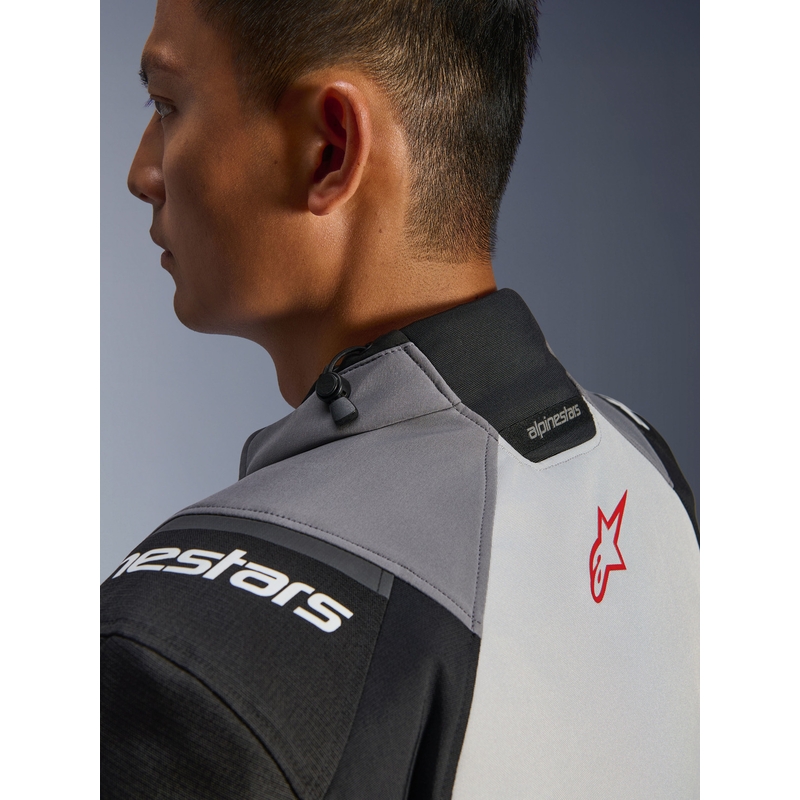 Alpinestars Andes V4 Drystar Motorradjacke Dunkelgrau-Hellgrau-Schwarz-Rot