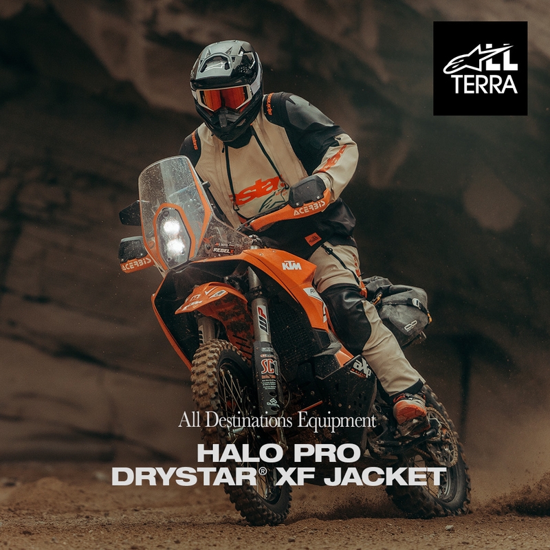 Alpinestars Halo PRO Drystar XF Motorradjacke Creme-Schwarz-Rot