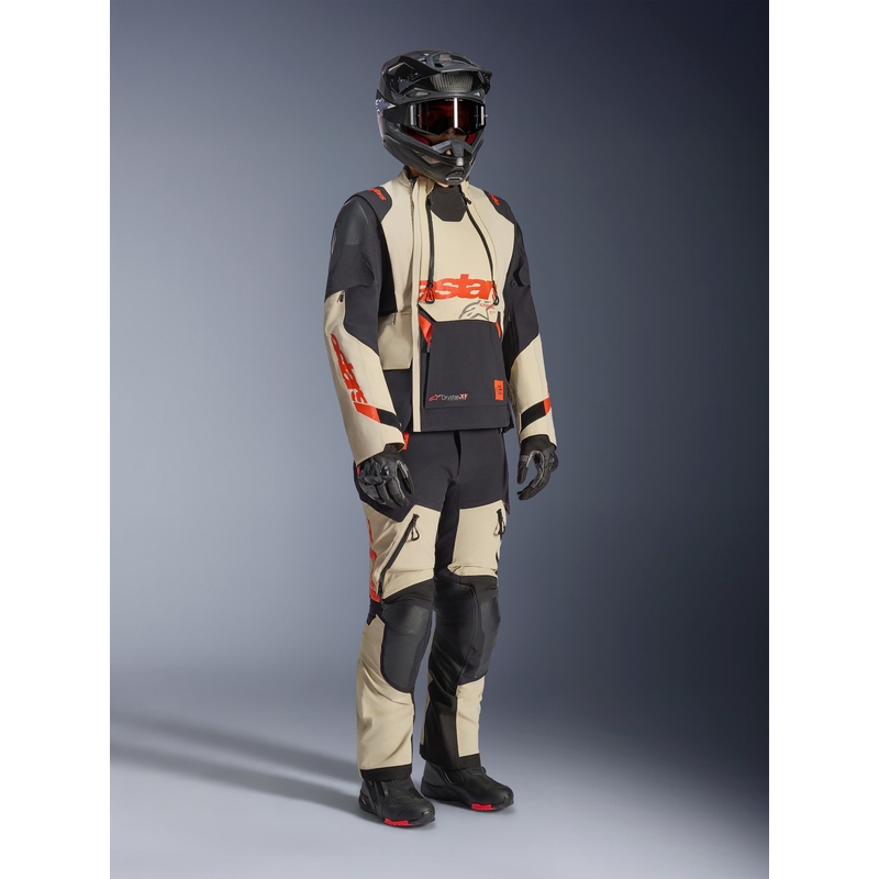 Alpinestars Halo PRO Drystar XF Motorradjacke Creme-Schwarz-Rot
