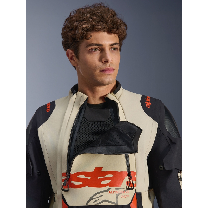 Alpinestars Halo PRO Drystar XF Motorradjacke Creme-Schwarz-Rot