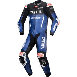 Alpinestars GP-R7 Einteiliger Motorrad-Lederkombi, kompatibel mit der YAMAHA GYTR TECH-AIR Kollektion, in Blau, Schwarz, Weiß und Rot