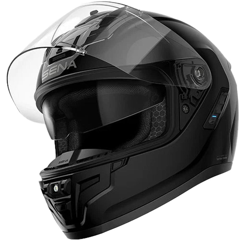 Integralhelm für Motorräder mit SENA Phantom ANC-Headset, mattschwarz