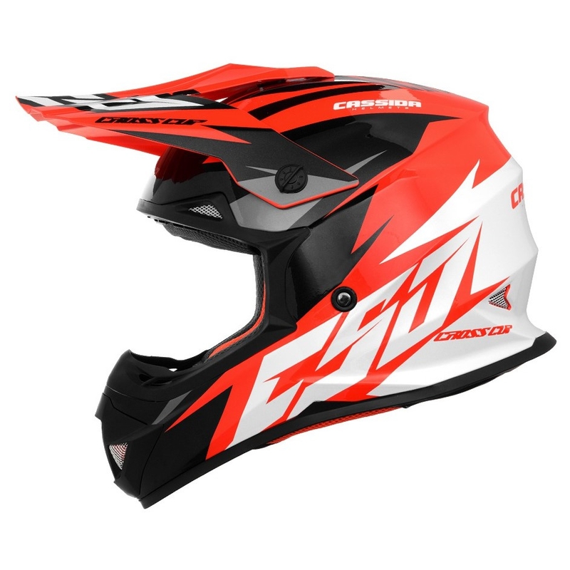Cassida Cross Cup Two Motocross Helm schwarz-weiß-grau-fluo orange