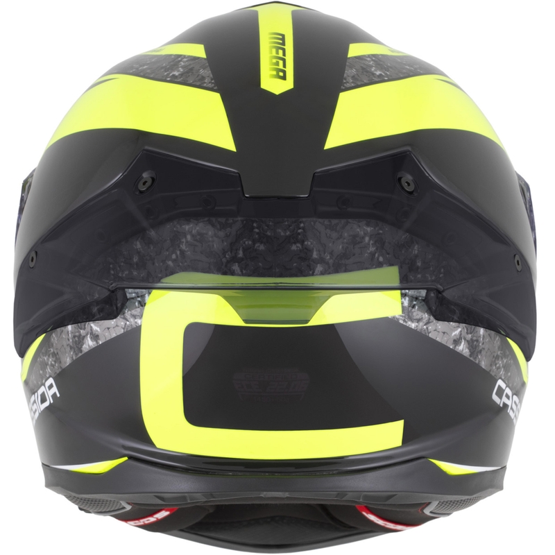 Cassida Integral GTS 2.1 Mega Integralhelm für Motorräder, schwarz-fluoreszierend gelb-weiß