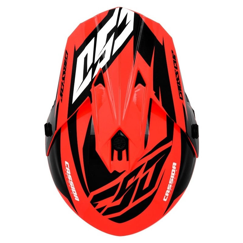 Cassida Cross Cup Two Motocross Helm schwarz-weiß-grau-fluo orange