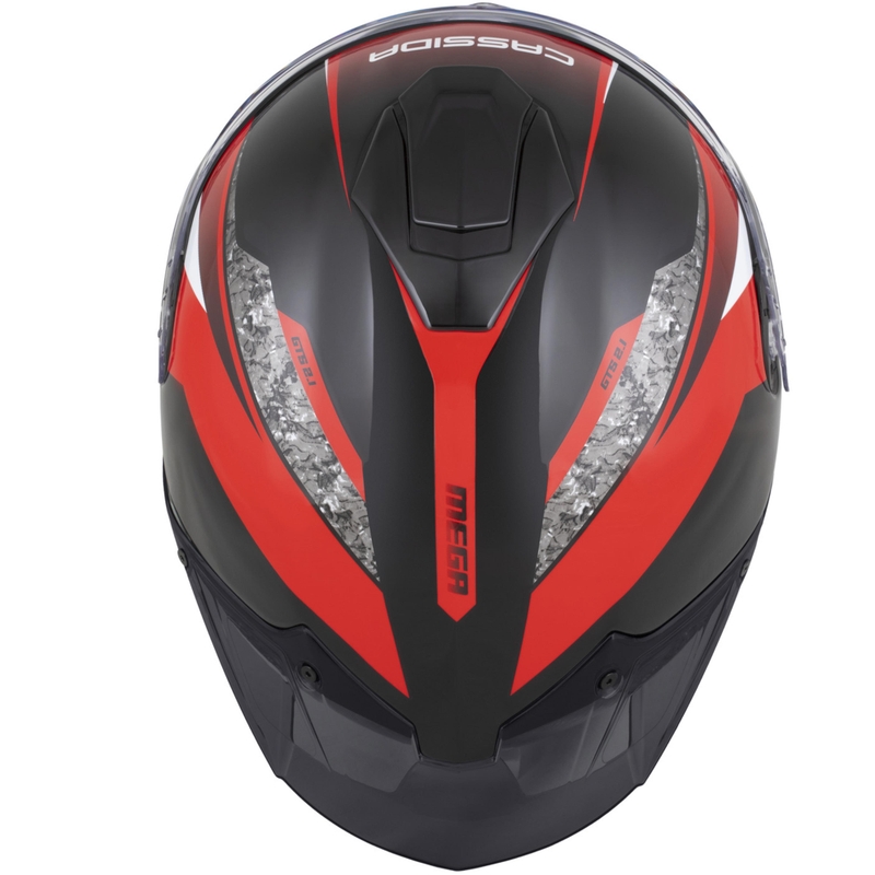 Cassida Integral GTS 2.1 Mega Integralhelm, schwarz-rot-weiß