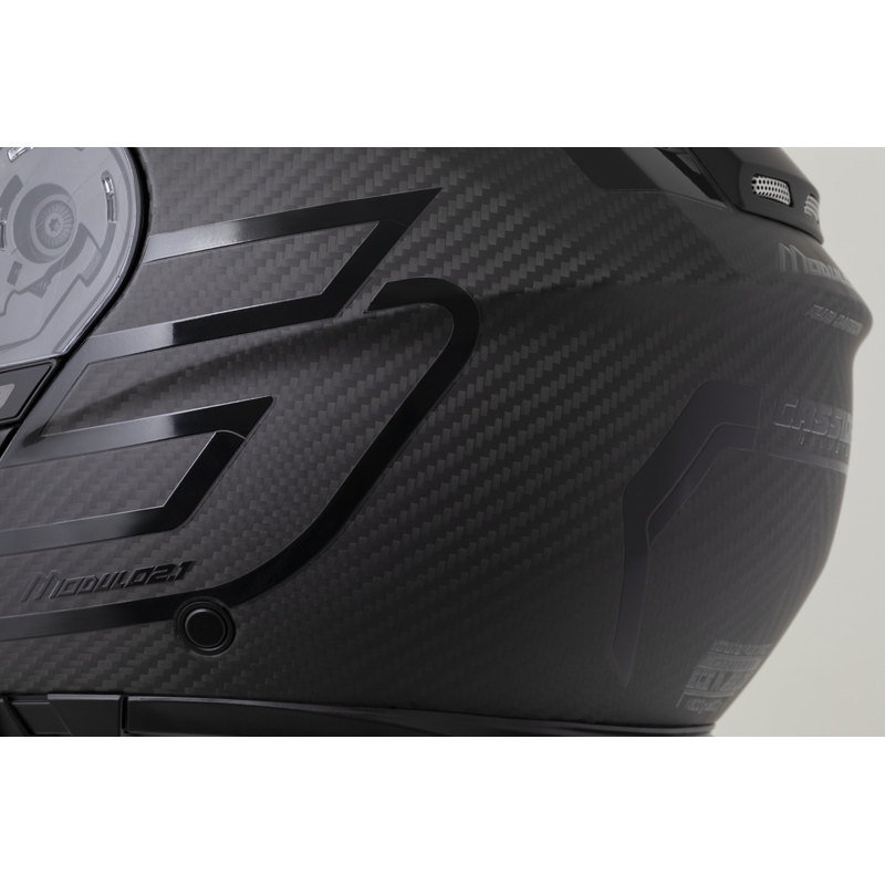 Klappbarer Motorradhelm Cassida Modulo 2.1 Plus Carbon BlackOut, mattschwarz