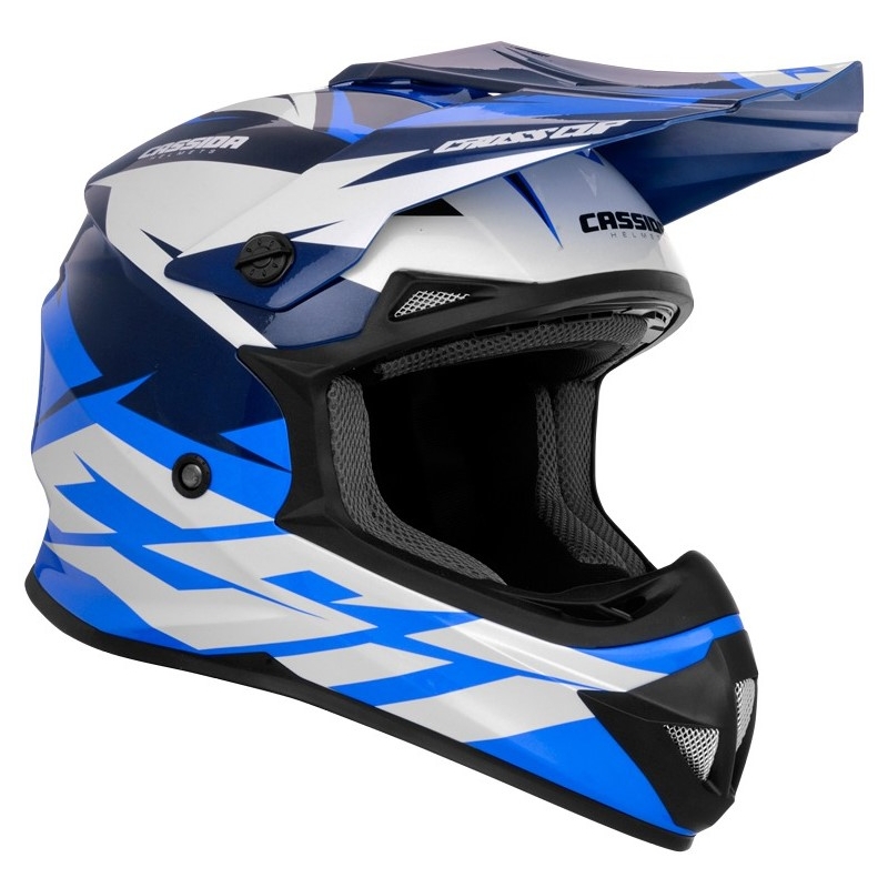 Cassida Cross Cup Two Motocross Helm schwarz-weiß-blau