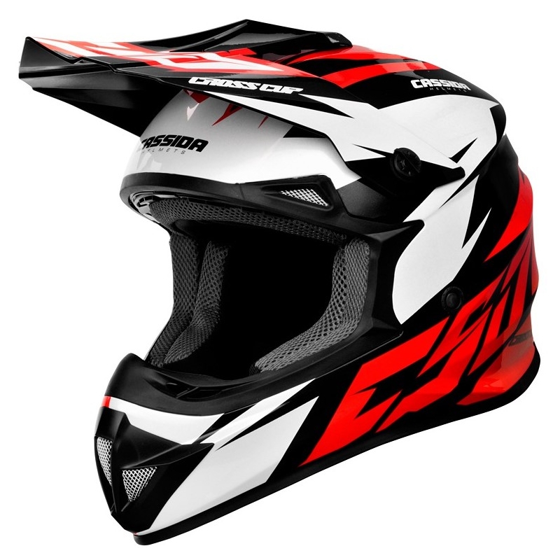 Cassida Cross Cup Two Motocross Helm schwarz-weiß-rot