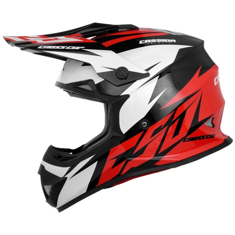 Cassida Cross Cup Two Motocross Helm schwarz-weiß-rot