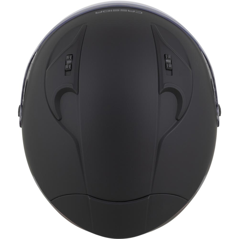 Cassida Reflex 2.0 Sicherheits-Motorradhelm mit offenem Visier, Mattschwarz-Grau-Reflektierendes Silber