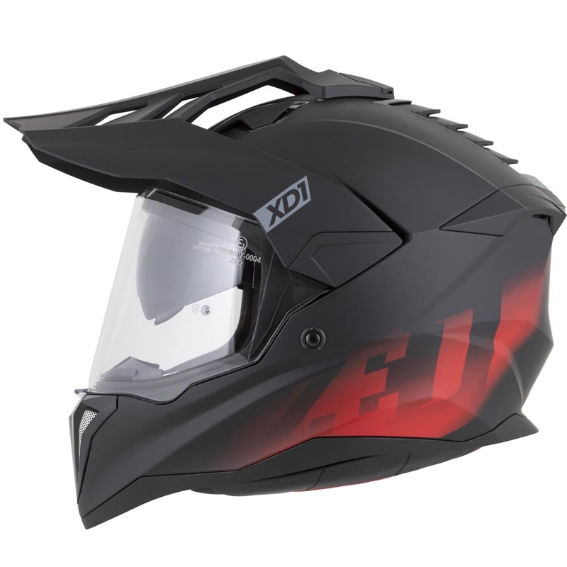 Enduro-Motorradhelm ZED XD1, matt schwarz-rot