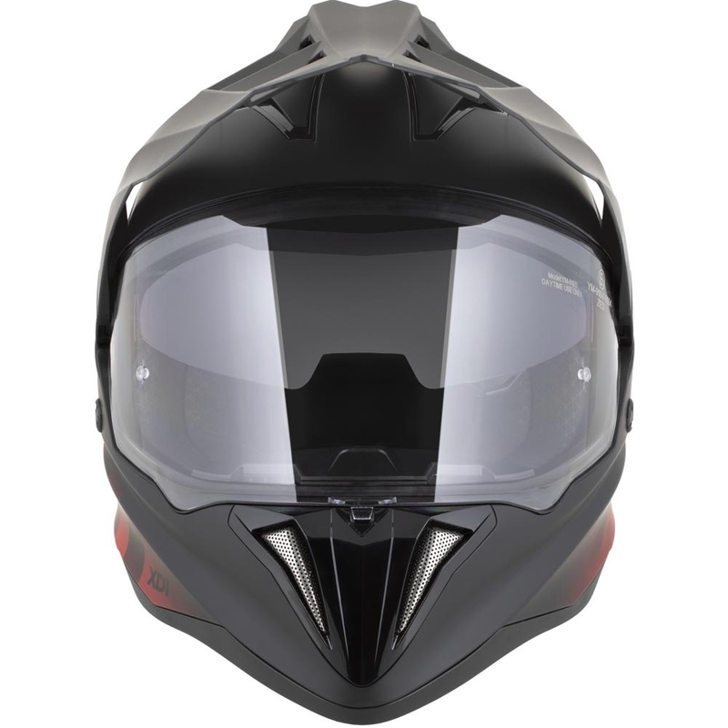 Enduro-Motorradhelm ZED XD1, matt schwarz-rot