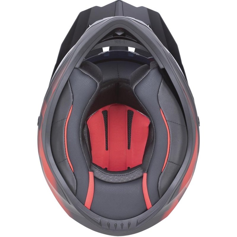 Enduro-Motorradhelm ZED XD1, matt schwarz-rot