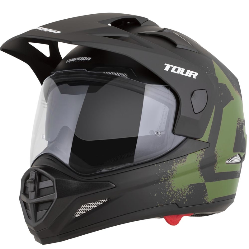 Enduro-Motorradhelm Cassida Tour 2.0 Crew, matt schwarz-dunkelgrün