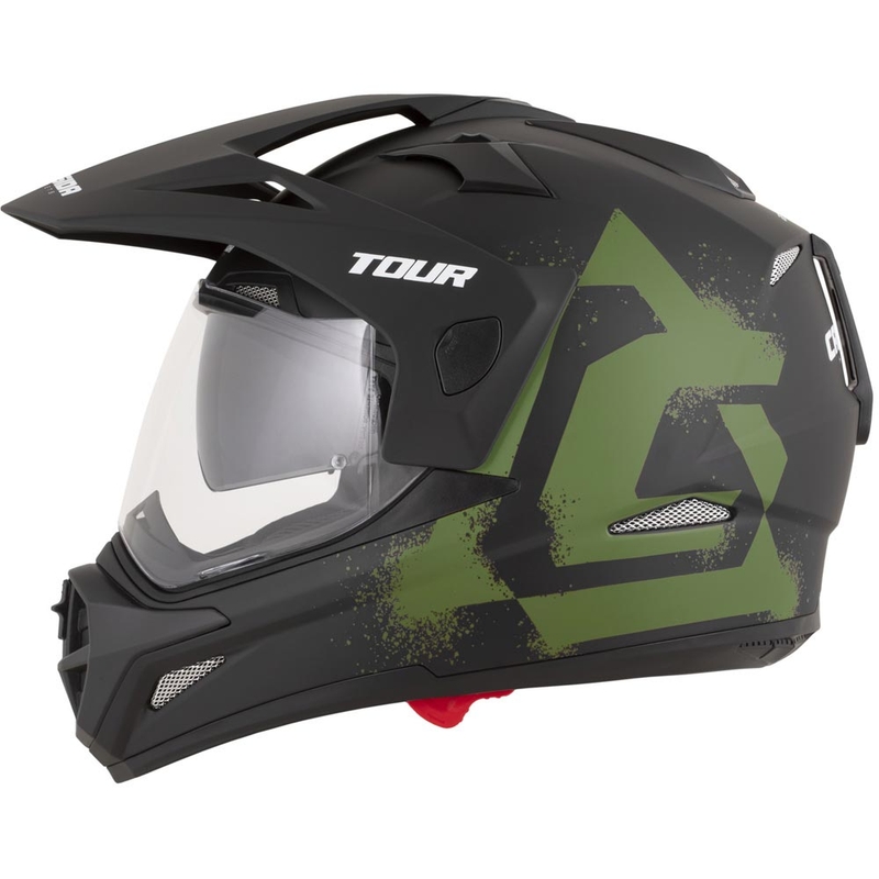 Enduro-Motorradhelm Cassida Tour 2.0 Crew, matt schwarz-dunkelgrün