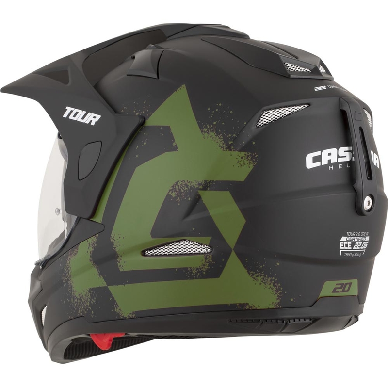 Enduro-Motorradhelm Cassida Tour 2.0 Crew, matt schwarz-dunkelgrün