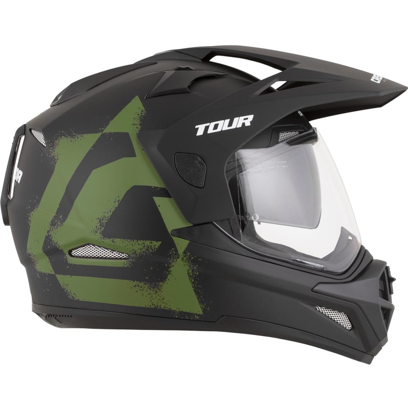 Enduro-Motorradhelm Cassida Tour 2.0 Crew, matt schwarz-dunkelgrün