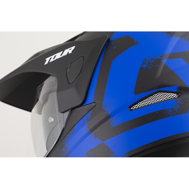 Enduro-Motorradhelm Cassida Tour 2.0 Crew, matt schwarz-blau