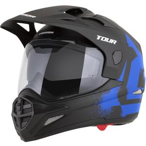 Enduro-Motorradhelm Cassida Tour 2.0 Crew, matt schwarz-blau