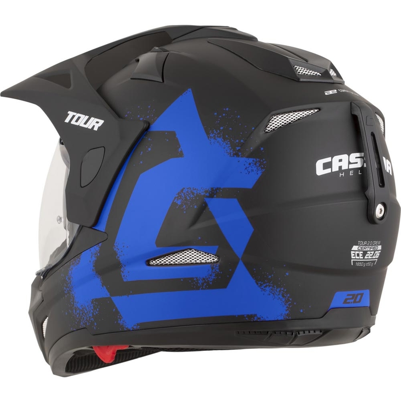 Enduro-Motorradhelm Cassida Tour 2.0 Crew, matt schwarz-blau